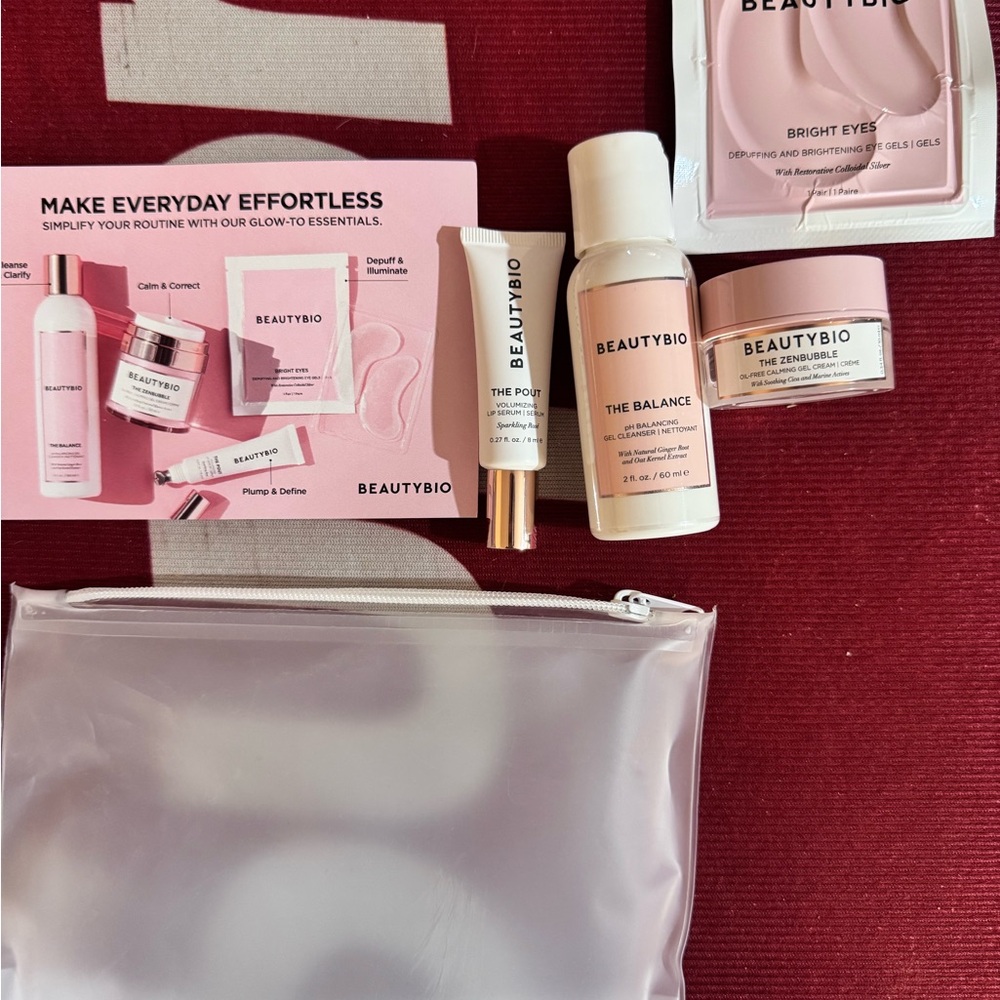 BeautyBio Skincare Set with Clear Pouch